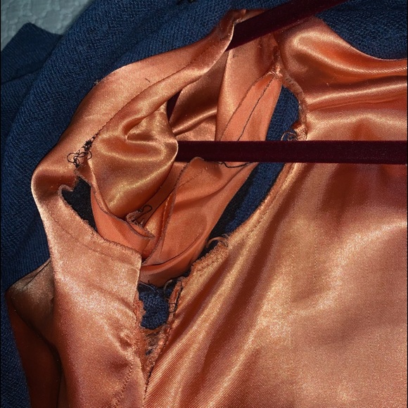 Vintage Blue Big Button/Orange lined An Ren New York Peacoat - Picture 10 of 11